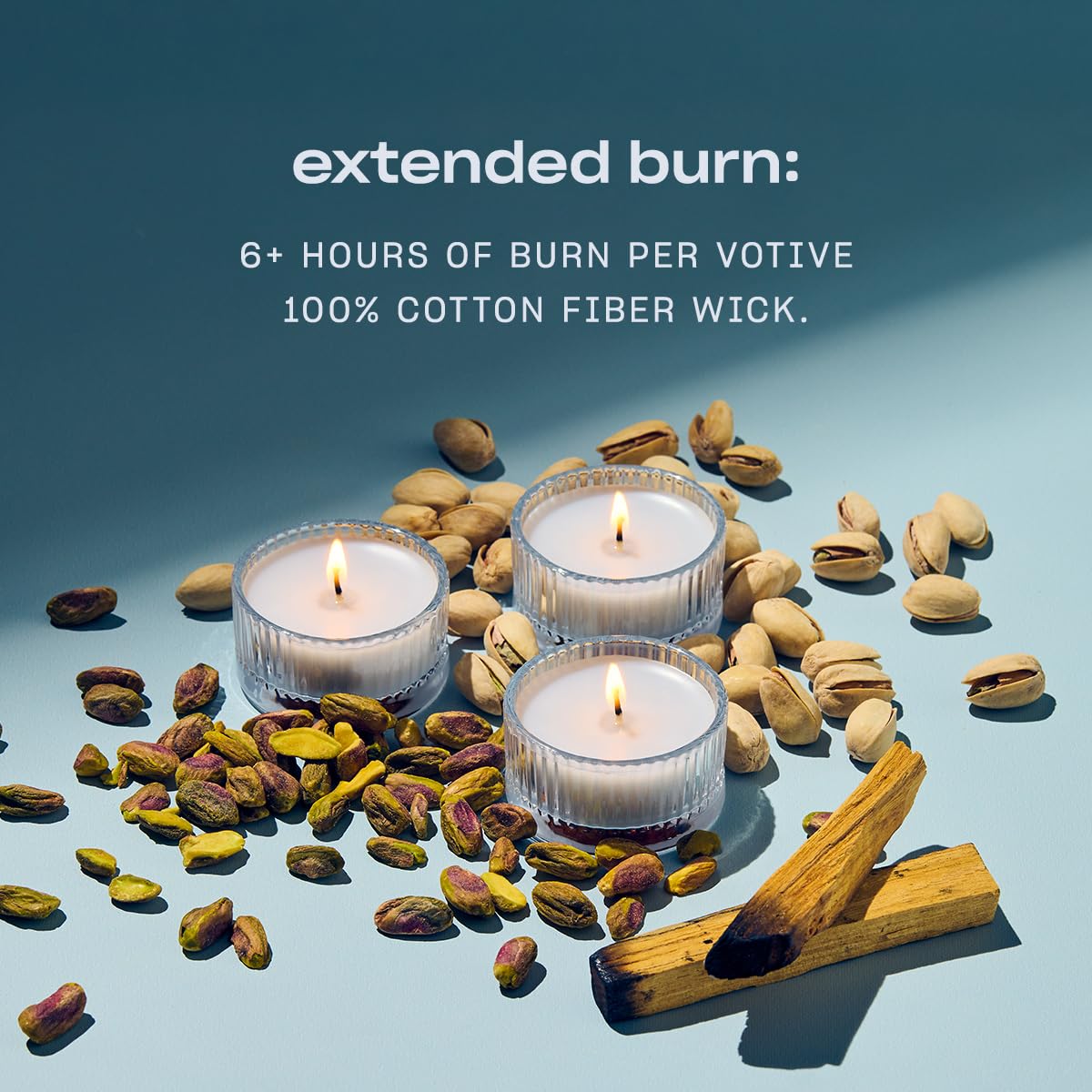 Snif Heal The Way Votive wick close-up indicates clean burn and safety.