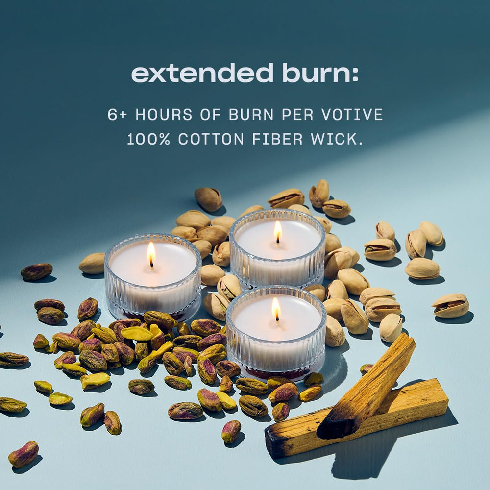 Snif Heal The Way Votive wick close-up indicates clean burn and safety.