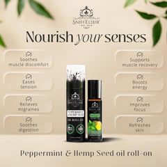 Close-up of peppermint roll-on applicator