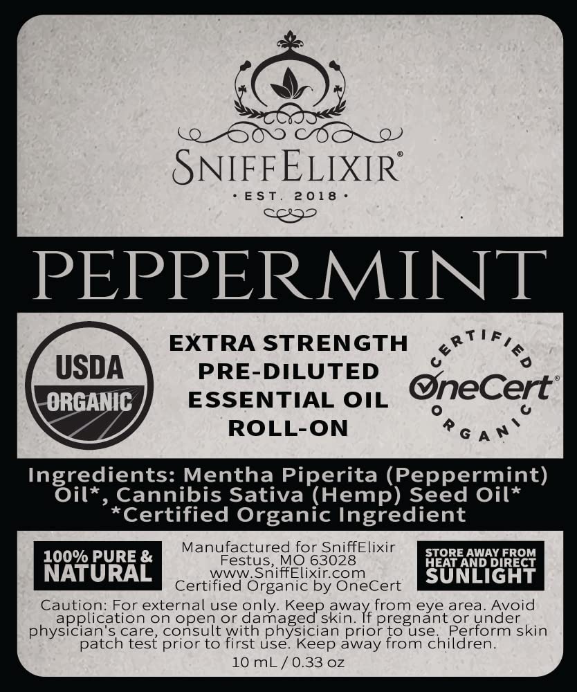 Lifestyle shot of peppermint roll-on on a desk with natural lighting
