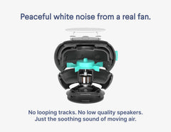 SNOOZ natural fan noise demonstrates non-looping masking without digital sounds.