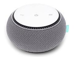 SNOOZ Smart White Noise machine front view with real fan for natural sleep masking.