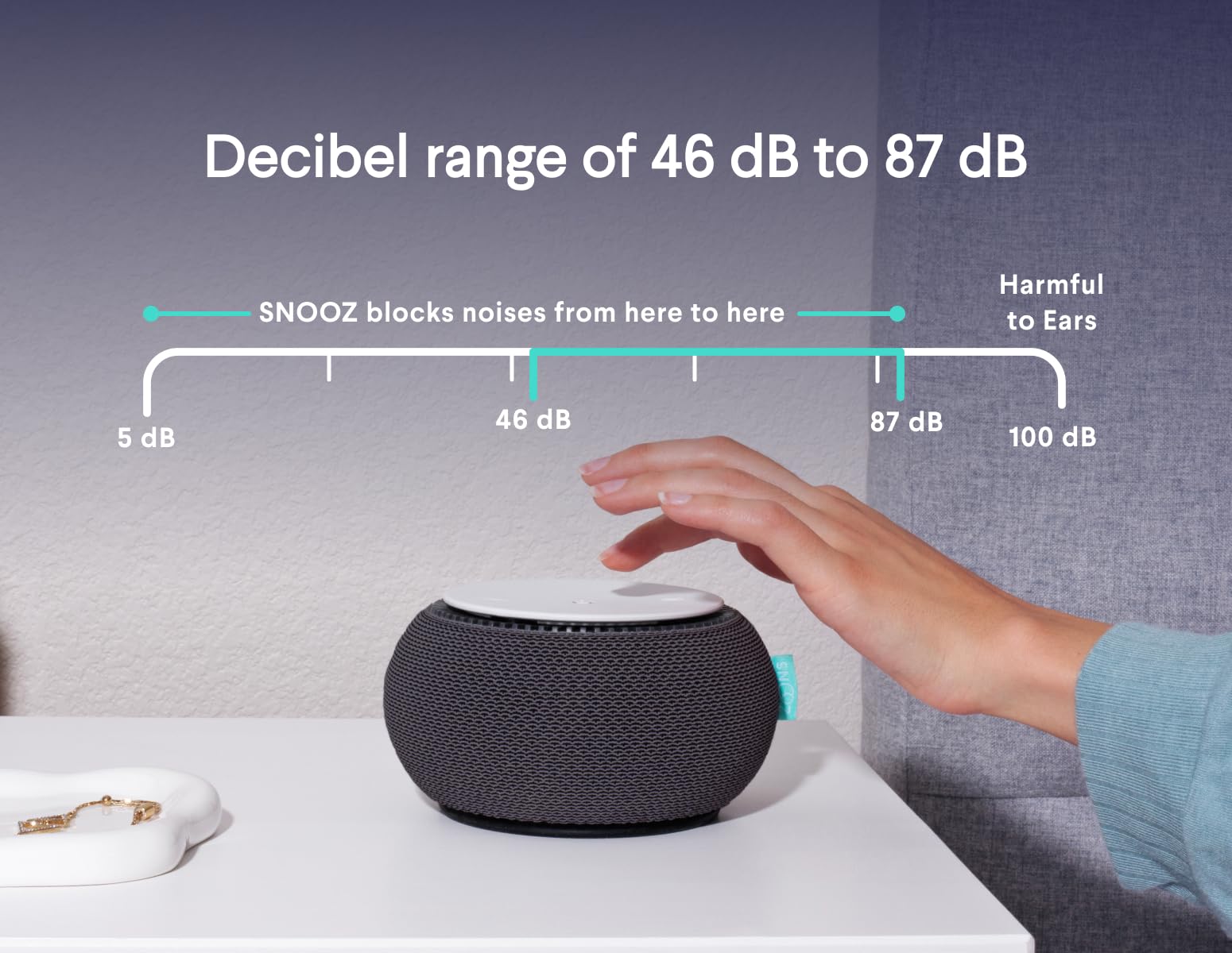 SNOOZ travel-friendly design fits in luggage for hotel stays