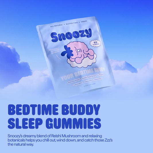 Pack shot displaying Snoozy Bedtime Buddy bottle