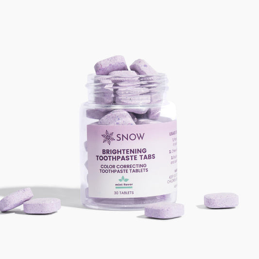 Bottle of SNOW Purple Whitening Toothpaste Tablets - 30 count