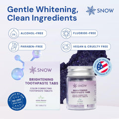 Travel-friendly SNOW toothpaste tablets in a compact case