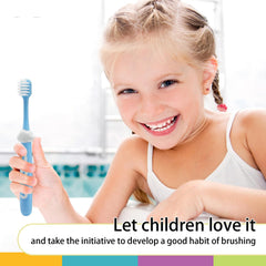 Colorful, playful patterns on children's toothbrushes
