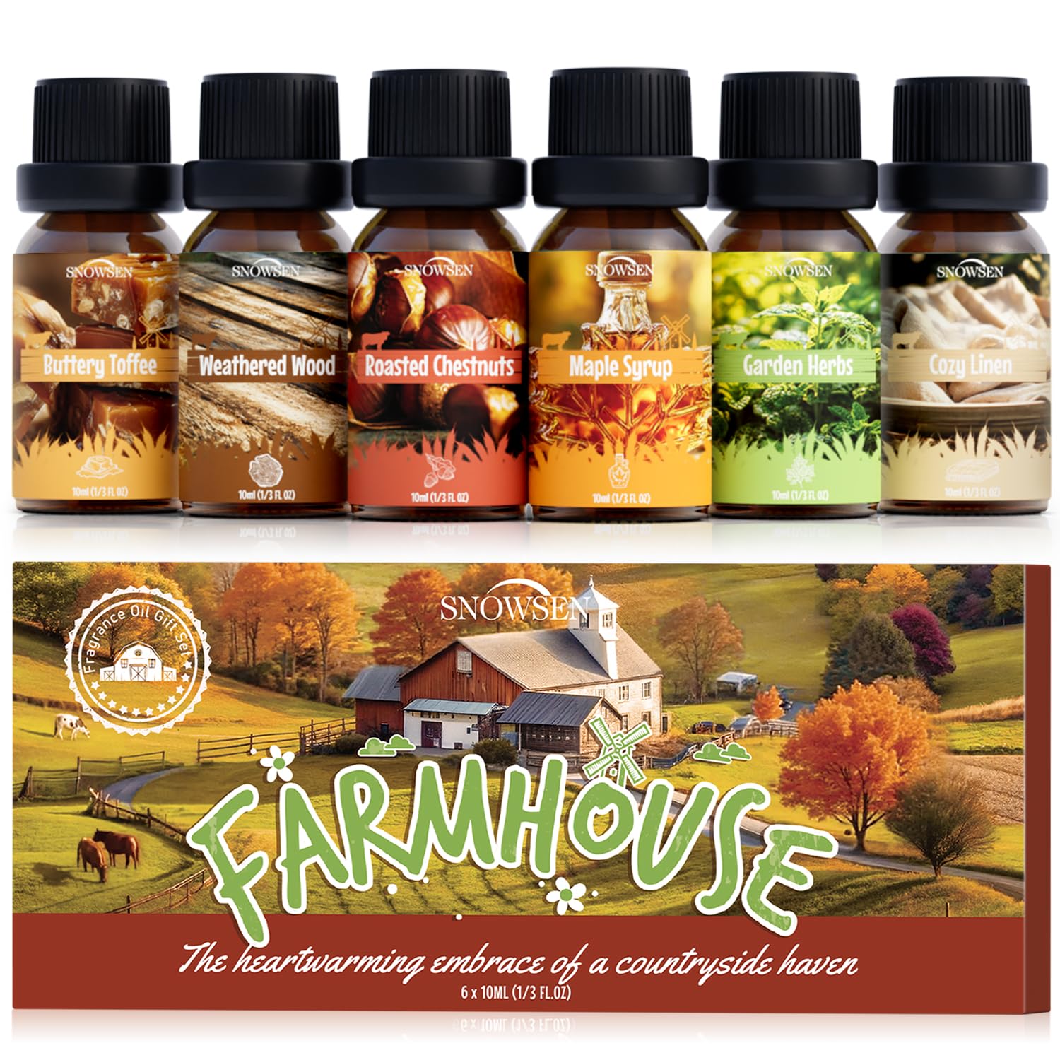 Snowsen Farmhouse diffuser oil set bottle: Roasted Chestnuts