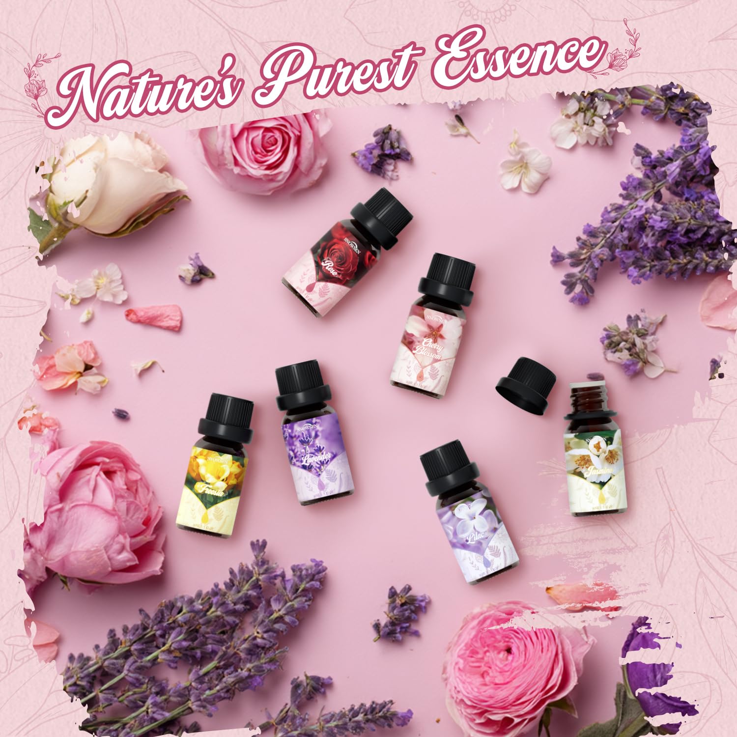 Cherry blossom essential oil bottle