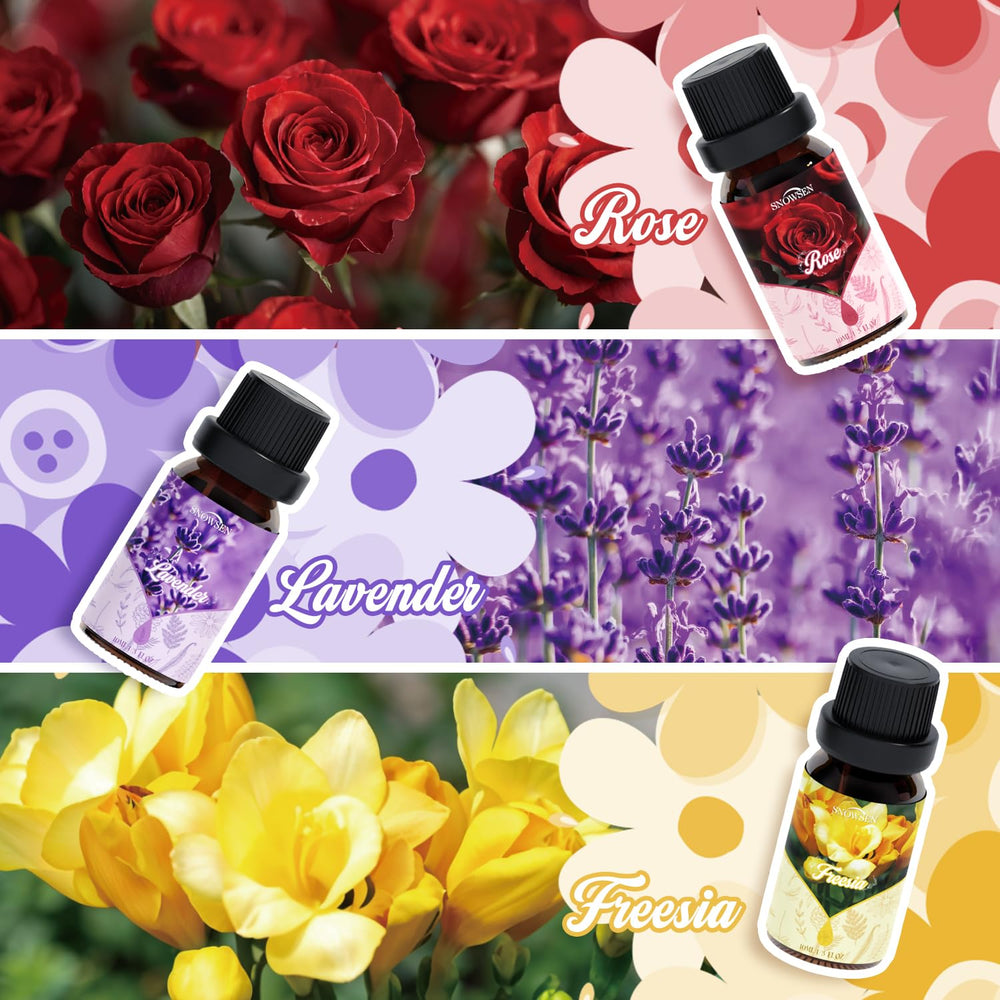 Lilac essential oil bottle with blossoms