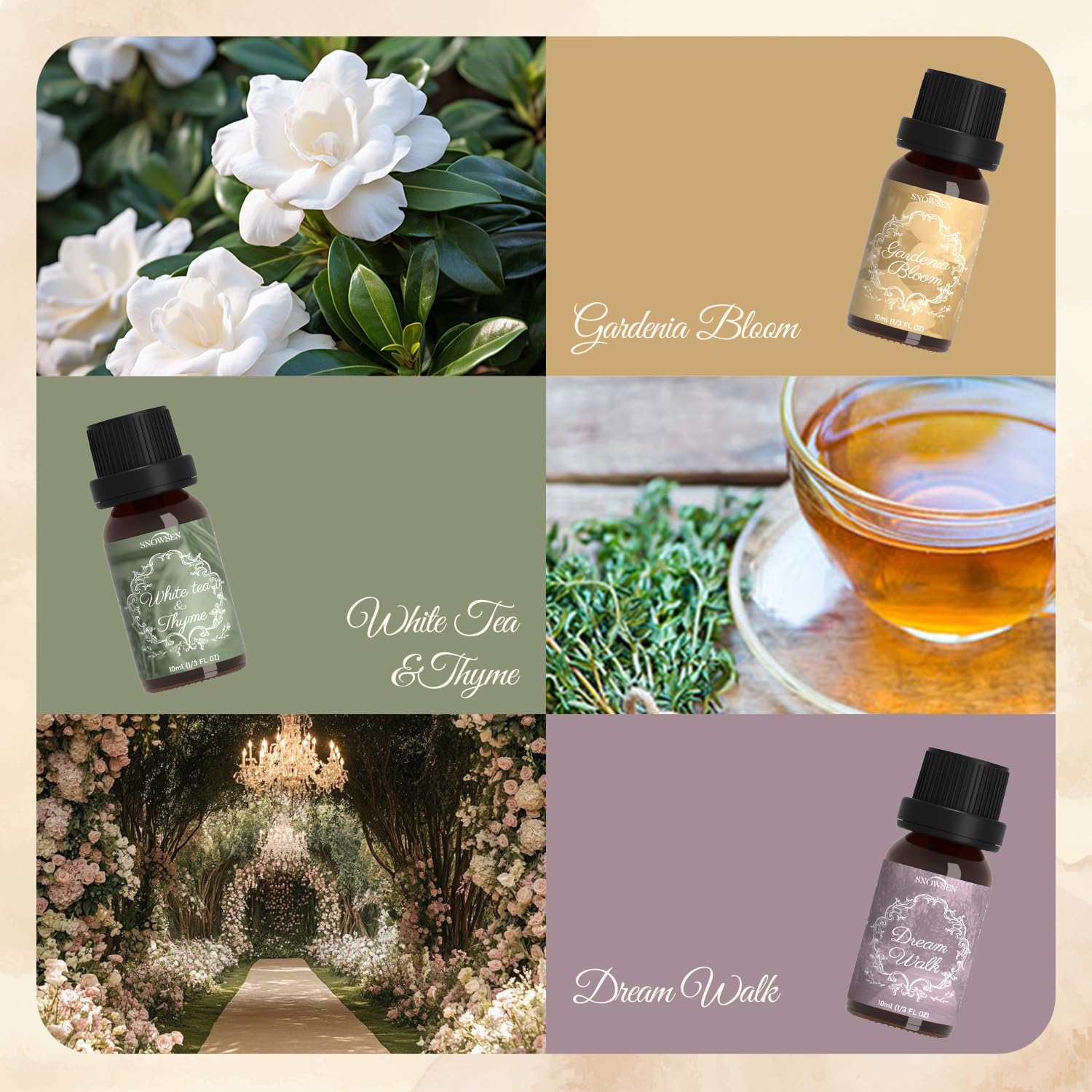 Gardenia Bloom fragrance oil by SNOWSEN for luxurious ambience
