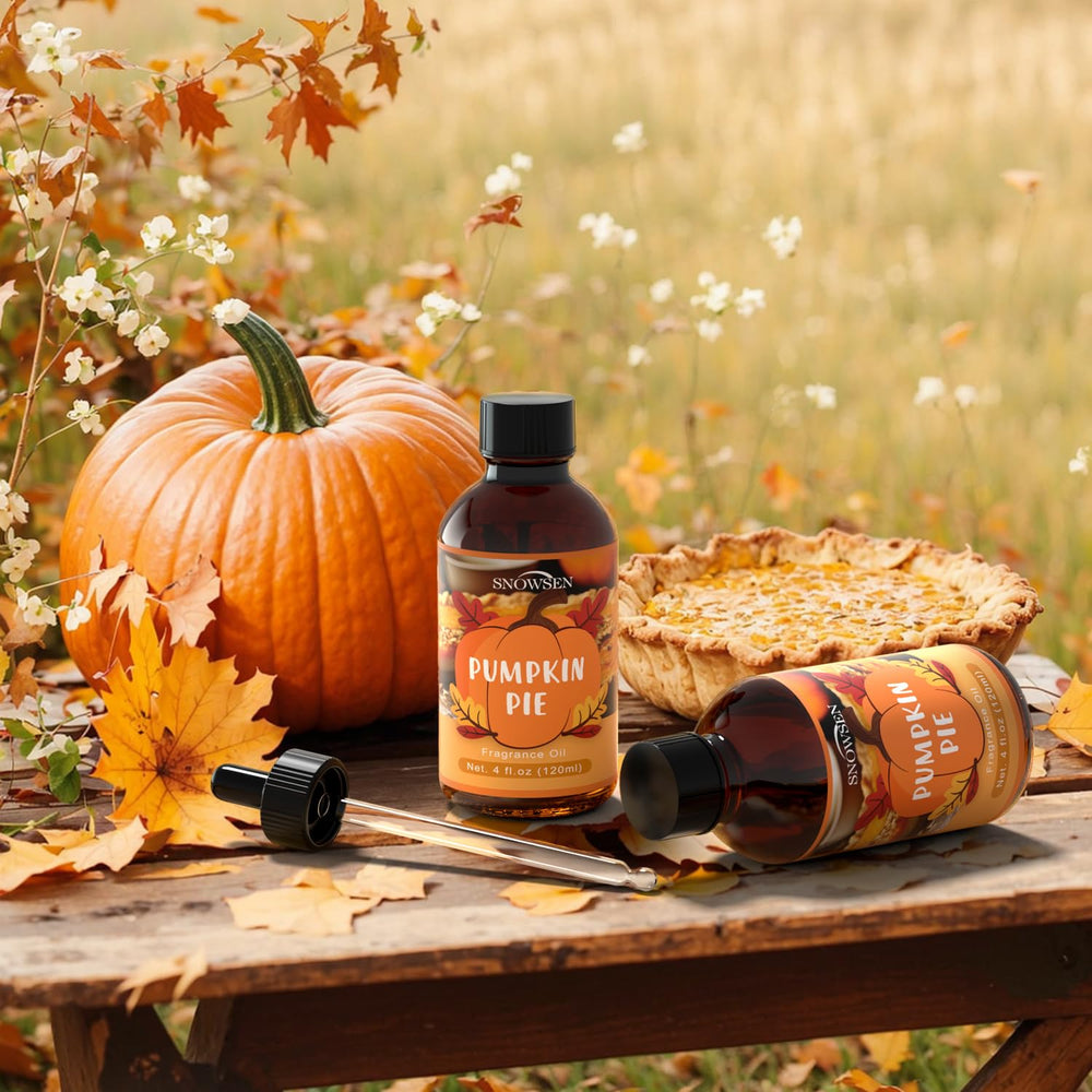 DIY pumpkin pie scented candle making with fragrance oil