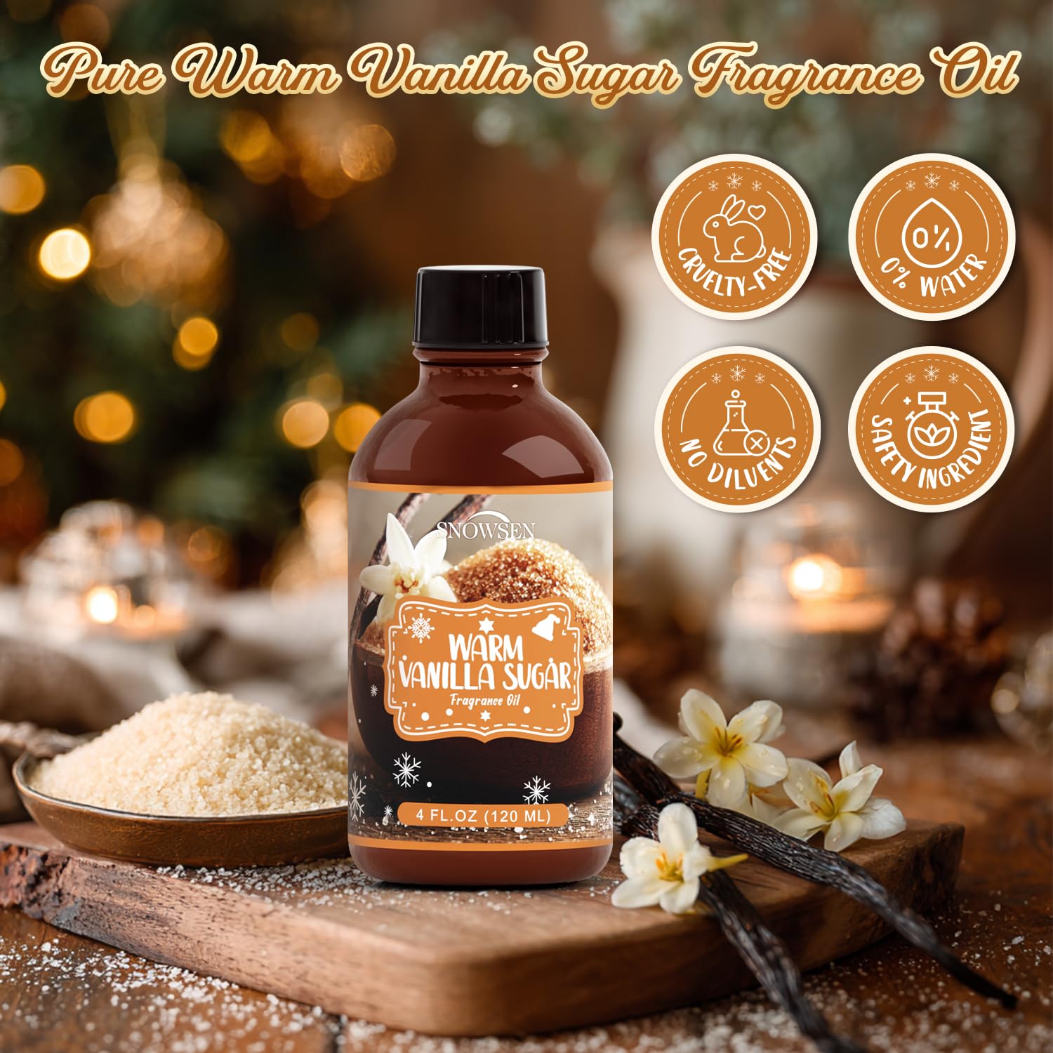 DIY home cleaning setup using SNOWSEN Warm Vanilla Sugar essential oil