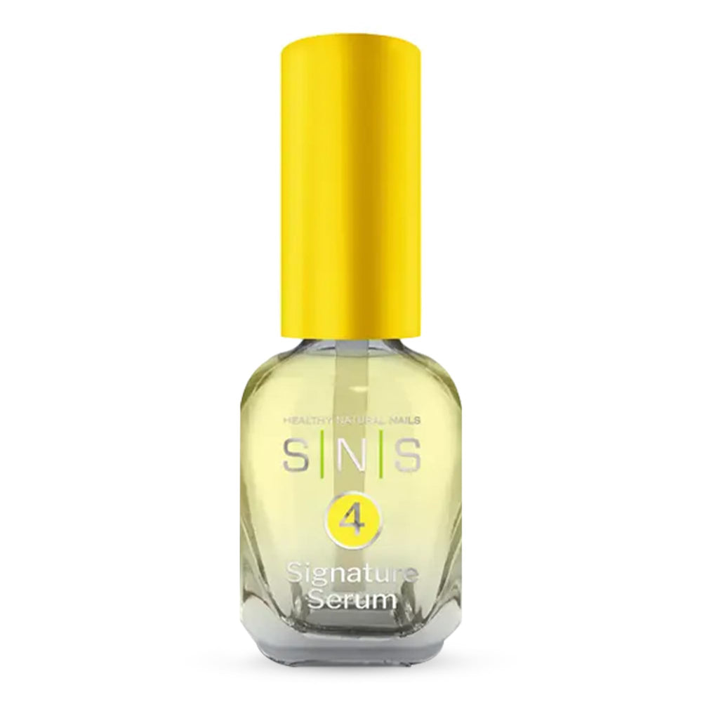 SNS Cuticle Oil bottle close-up highlighting nourishing formula for healthy nails.