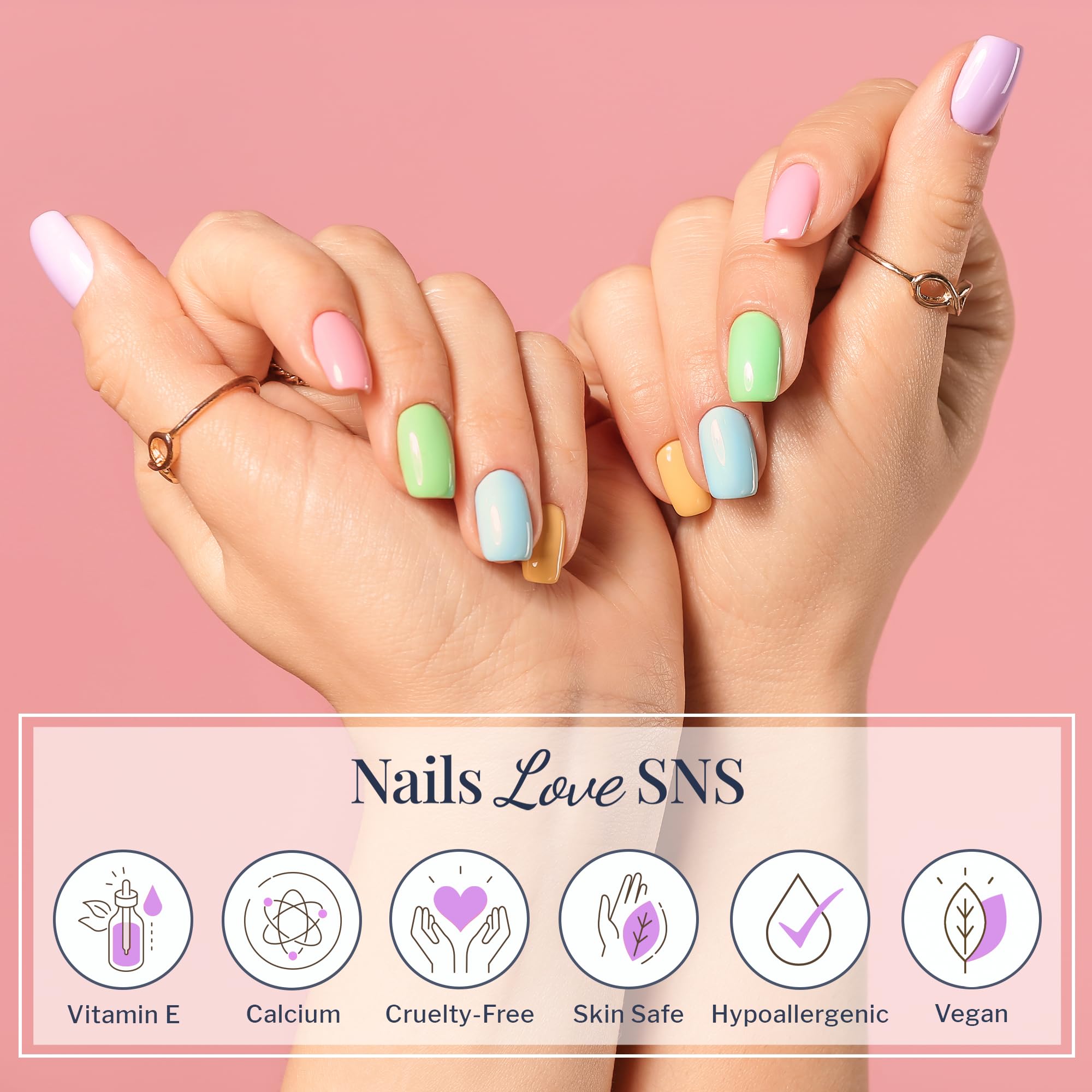 SNS Dip Base Coat Nutri-Plus System nourishes nails and cuticles during use.
