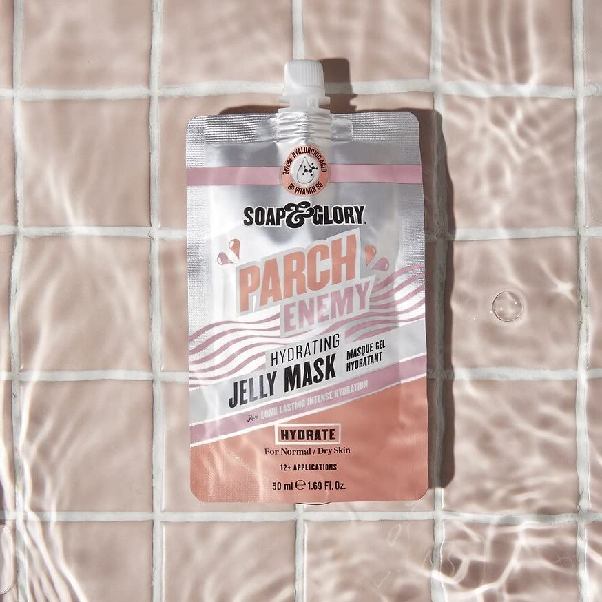 Soap & Glory Parch Enemy application closeup highlights light, non-greasy texture