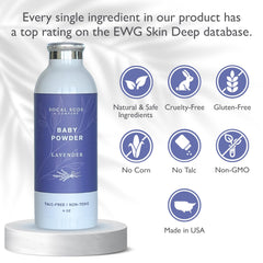 Arrowroot powder texture close-up emphasizes natural moisture absorption for tiny bums.