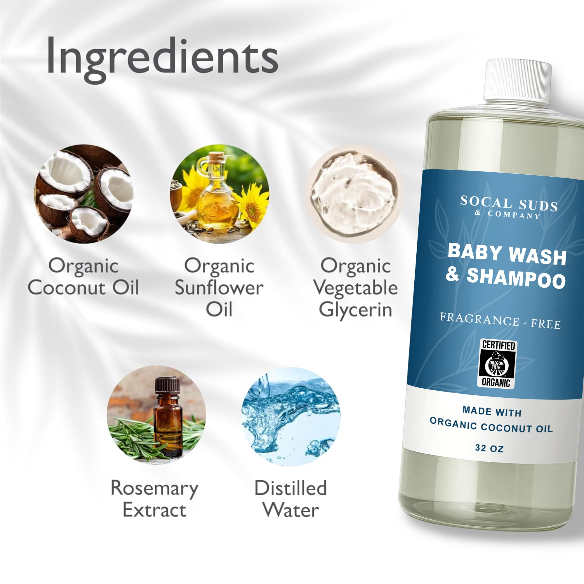 Close-up of gentle foam from baby wash and shampoo