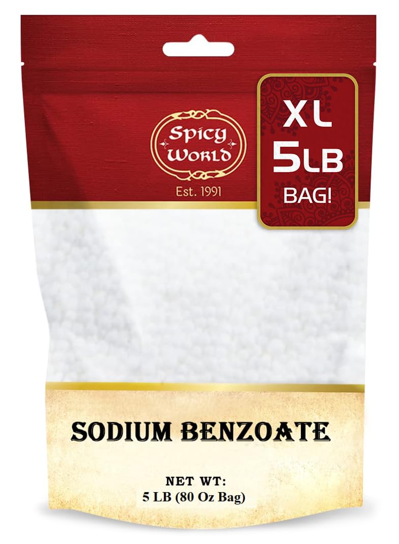 Front view of 5 lb sodium benzoate product