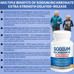 Delayed-release sodium bicarbonate capsules for daily alkalinity