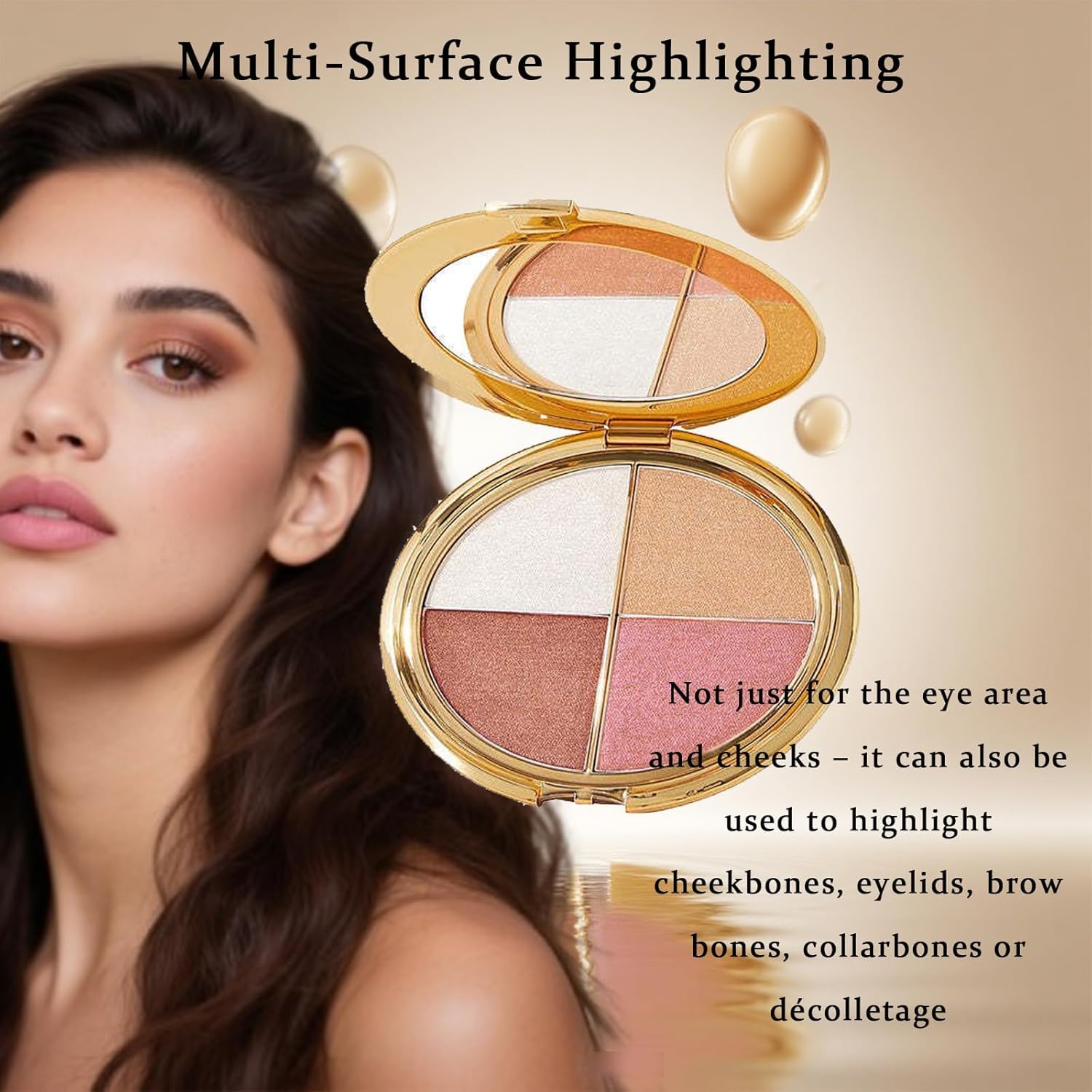 Soelegant Eye and Cheek Palette adds natural blush to the apples of your cheeks.