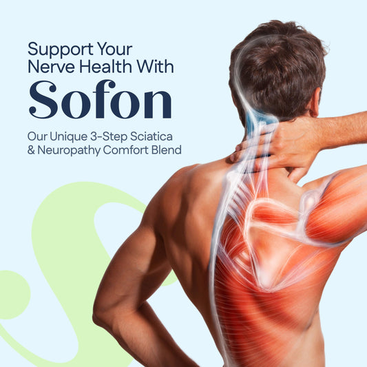Sofon Nerve Support 4 Pack bottle label close-up