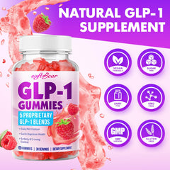 Nutrition facts and ingredients panel for SoftBear GLP-1 Probiotic Gummies
