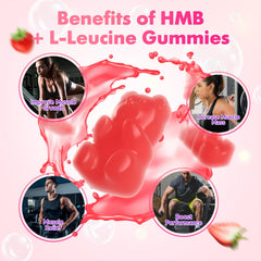 Glossy texture close-up of strawberry SoftBear gummies
