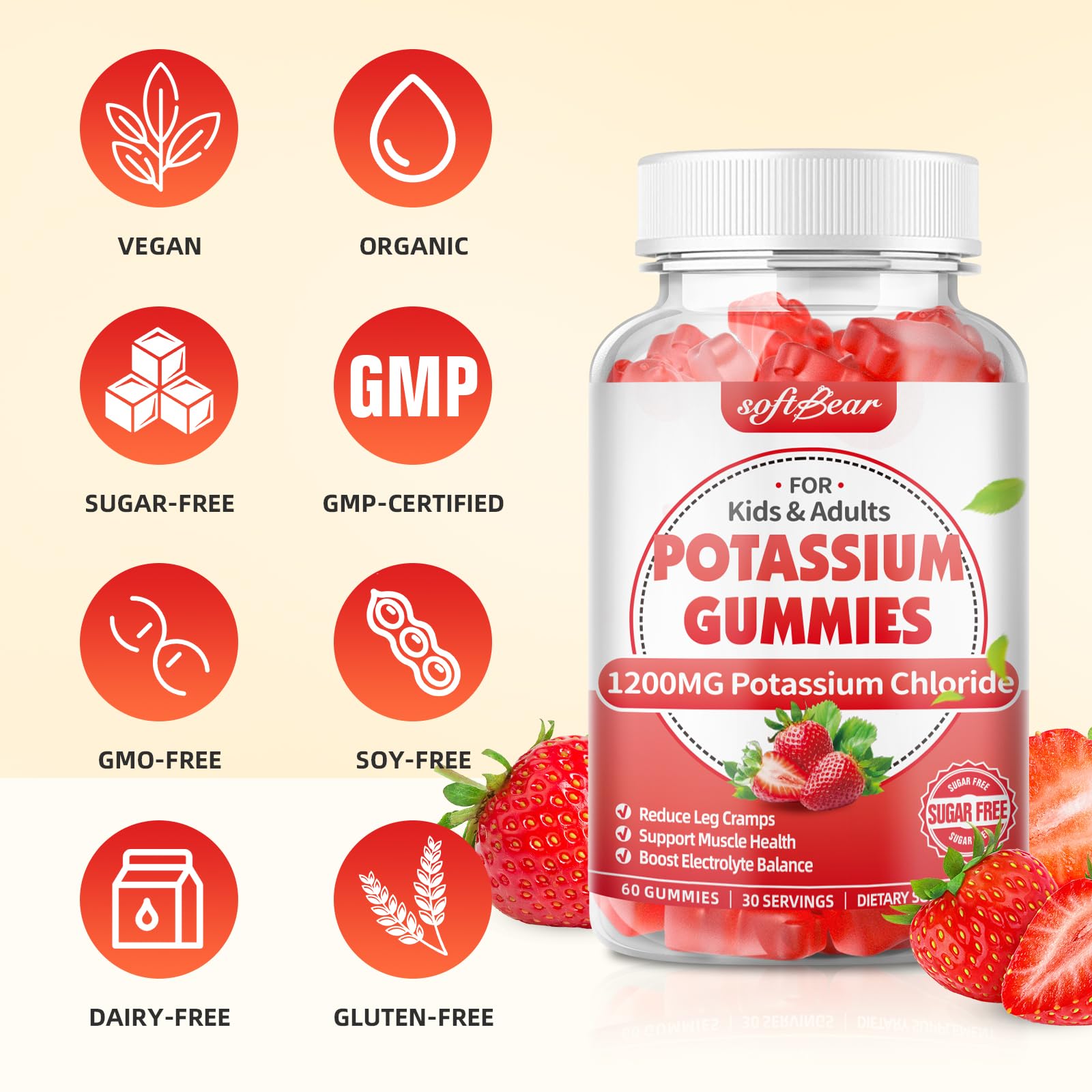 Close-up of strawberry-flavored gummy texture