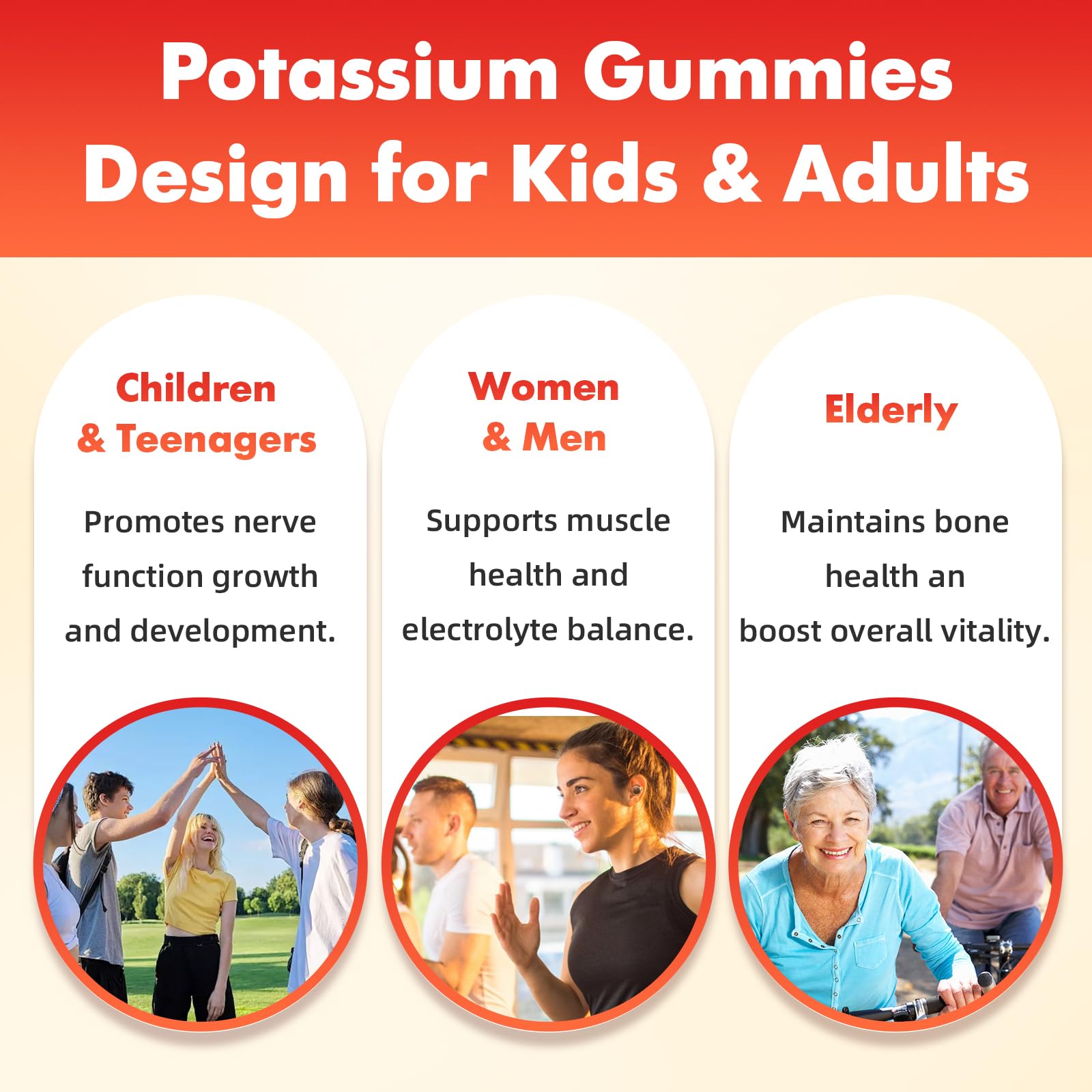 Pack shot of softbear Potassium Gummies Strawberry 60-count