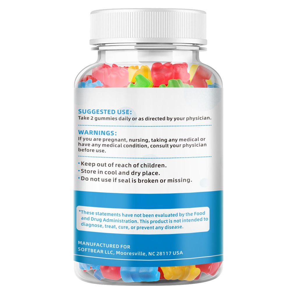 Inside packaging showing individual gummies and blister packs