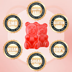 Close-up of strawberry-flavored gummies