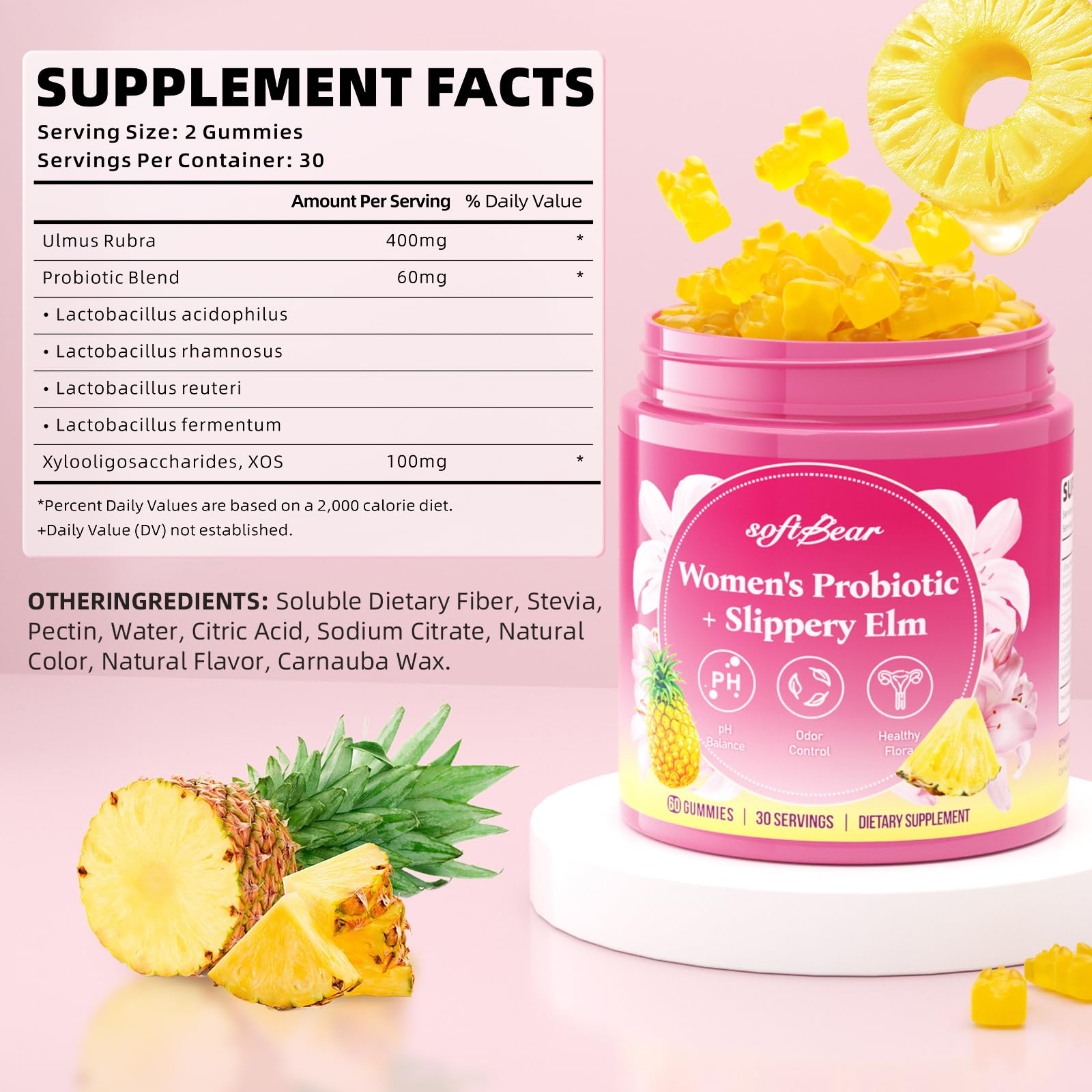 Close-up of pineapple flavored gummies
