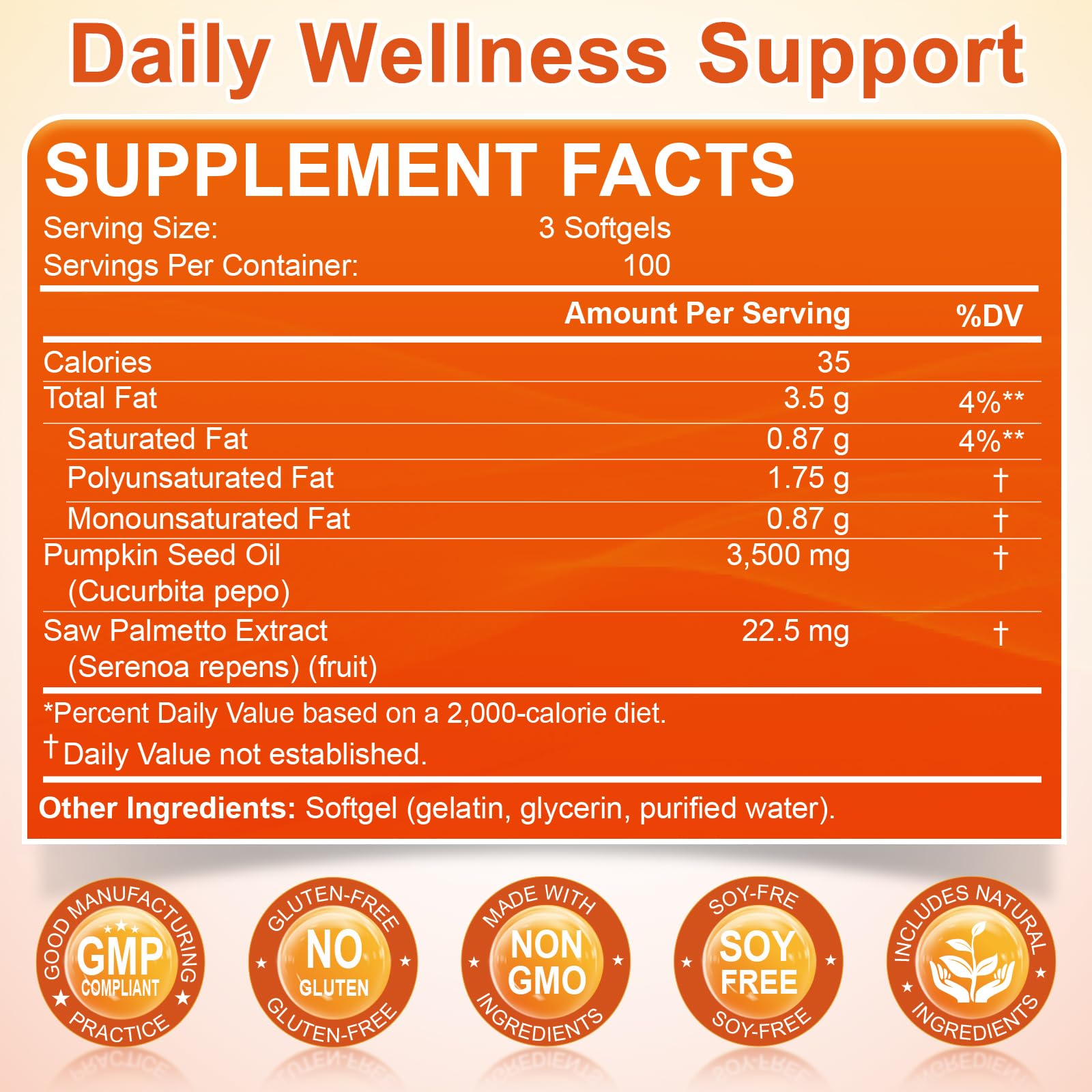 100-day supply banner for pumpkin seed oil softgels