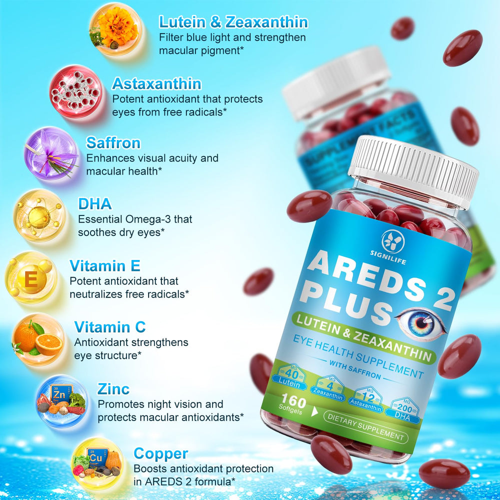 Close-up of softgels highlighting lutein and zeaxanthin content