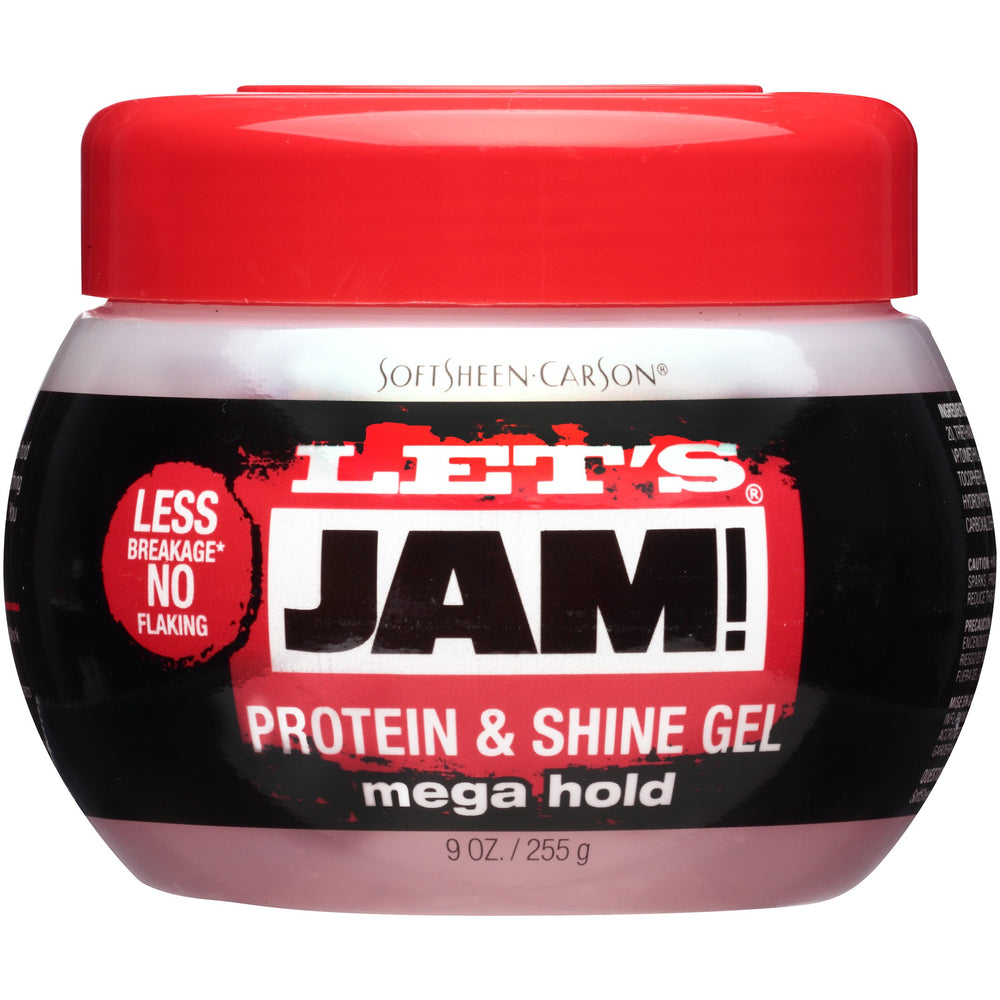 SoftSheen-Carson Lets Jam Mega Hold bottle showing conditioning and strong hold