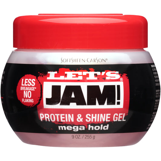 SoftSheen-Carson Lets Jam Mega Hold bottle showing conditioning and strong hold
