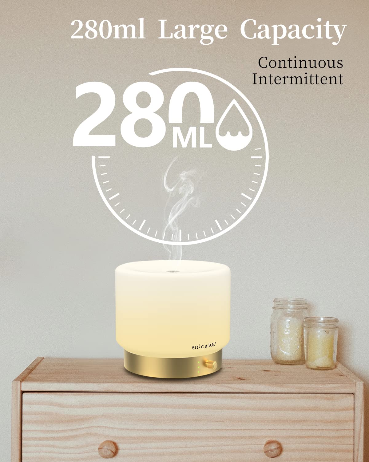 SOICARE diffuser four interval timers for flexible scent scheduling