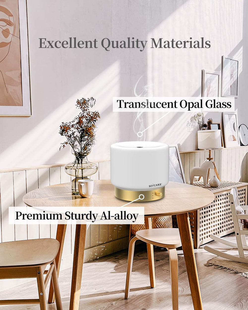 SOICARE diffuser quiet operation suitable for quiet spaces