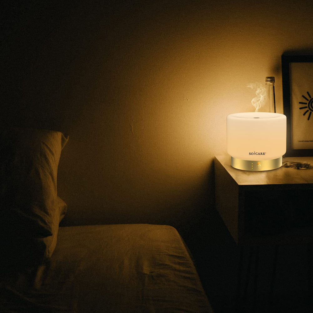 SOICARE diffuser sleep timer set to 30 minutes for gentle shutdown