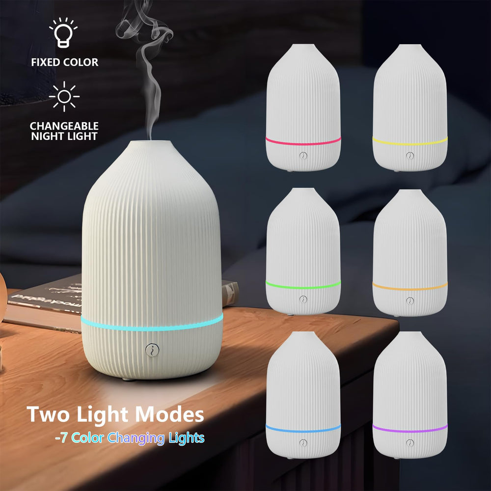 SOICARE diffuser displaying 7 color-changing LED lights