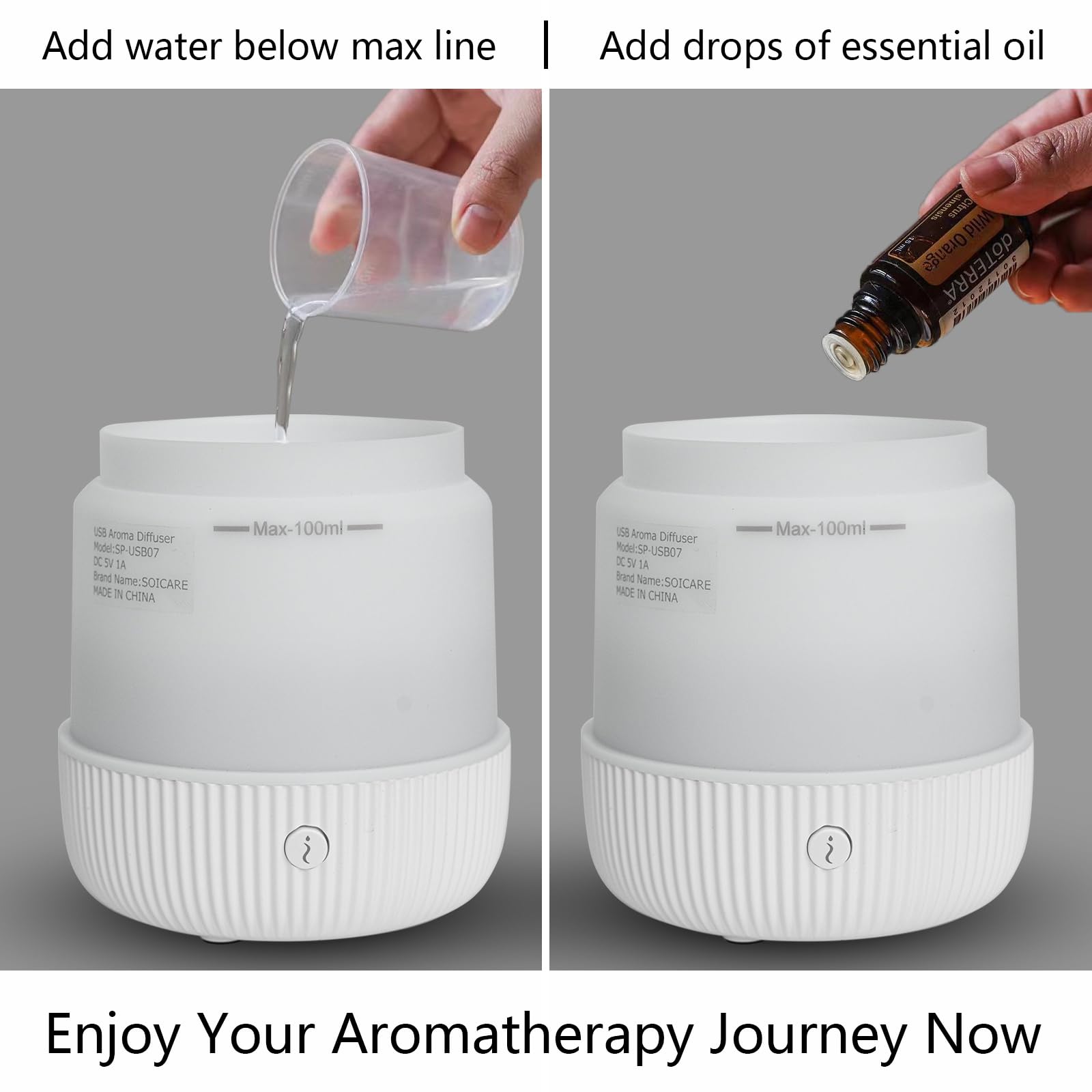 SOICARE diffuser operating quietly in a bedroom