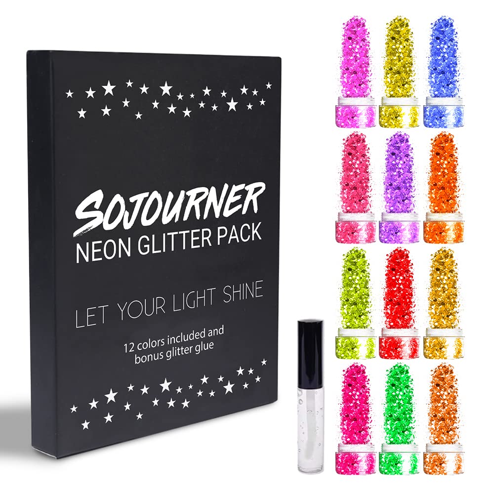 SoJourner Bags neon holographic glitter for nail art ideas