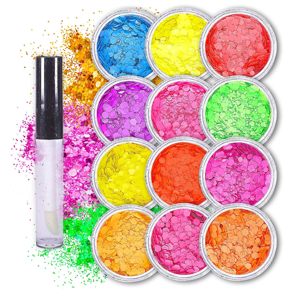 SoJourner Bags neon holographic glitter for radiant face looks