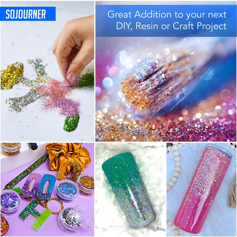 SoJourner Bags neon holographic glitter for resin projects
