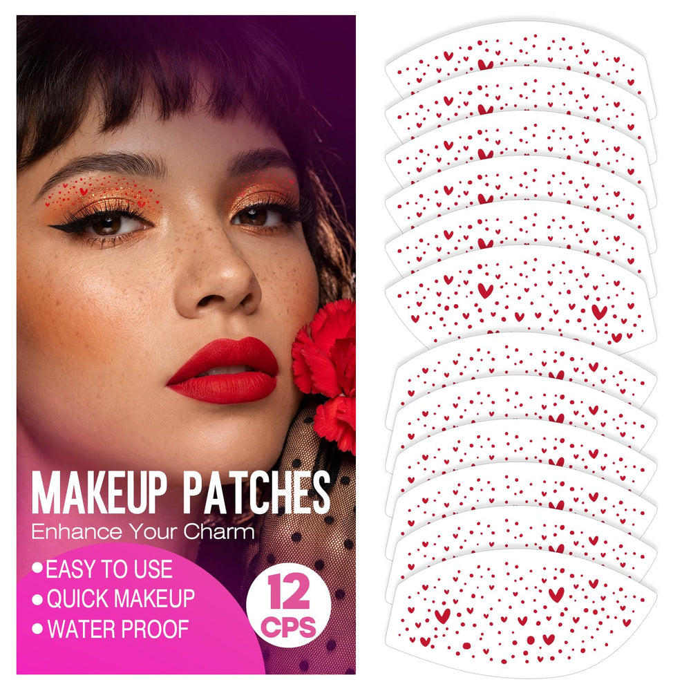 Sokfone Valentine eye speckles patch with red hearts for a playful, festival-ready look.