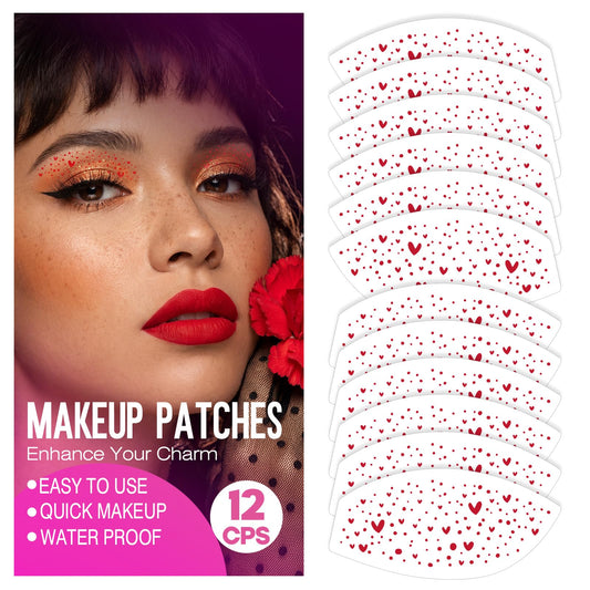 Sokfone Valentine eye speckles patch with red hearts for a playful, festival-ready look.