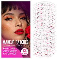 Sokfone Valentine eye speckles patch with red hearts for a playful, festival-ready look.
