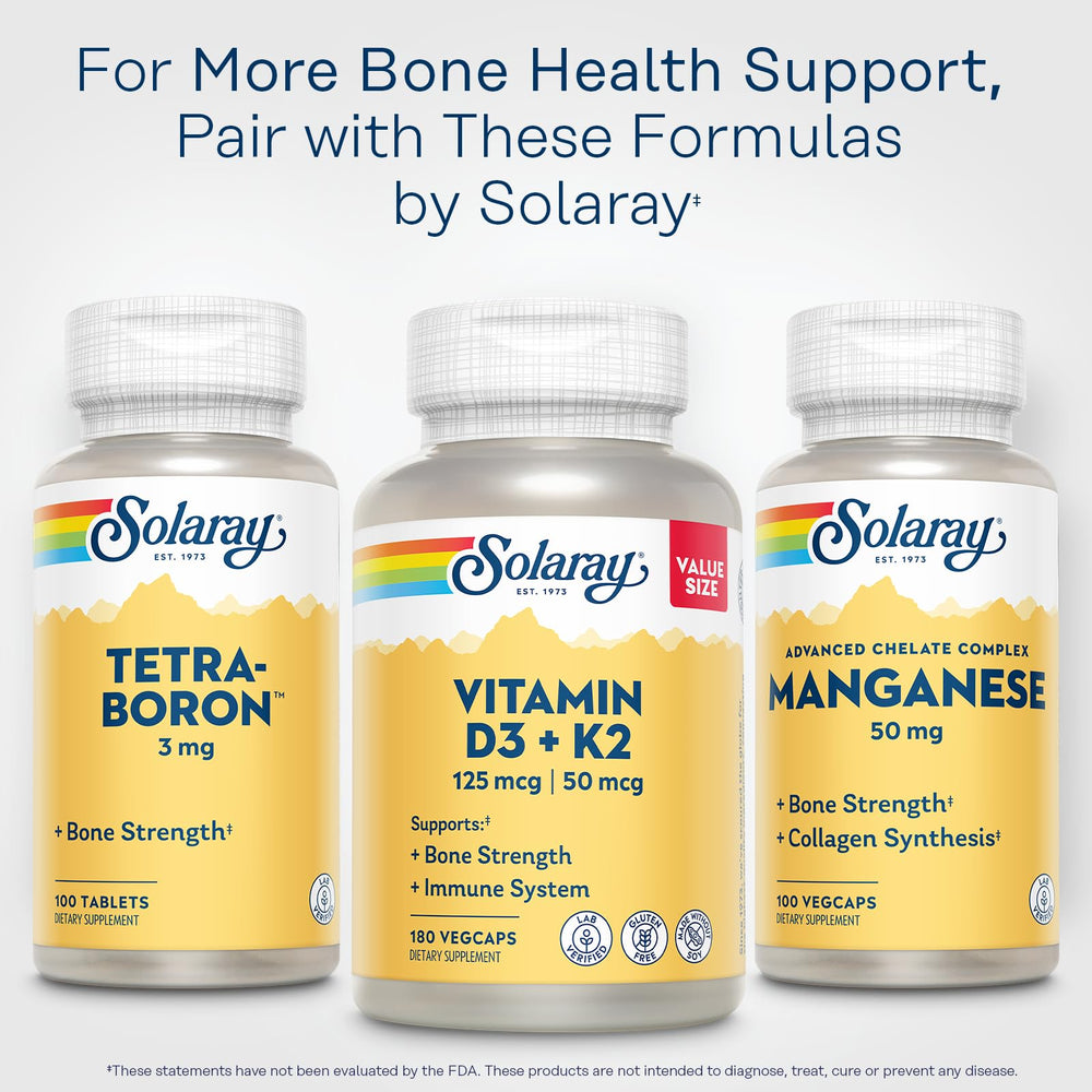 SOLARAY 180 vegetarian capsules ready for daily routine.
