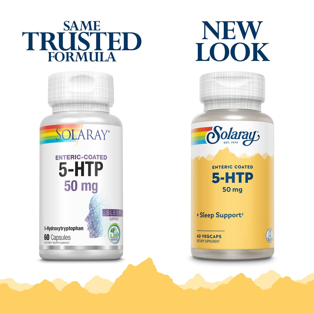 Close-up of SOLARAY 5-HTP 50 mg capsules